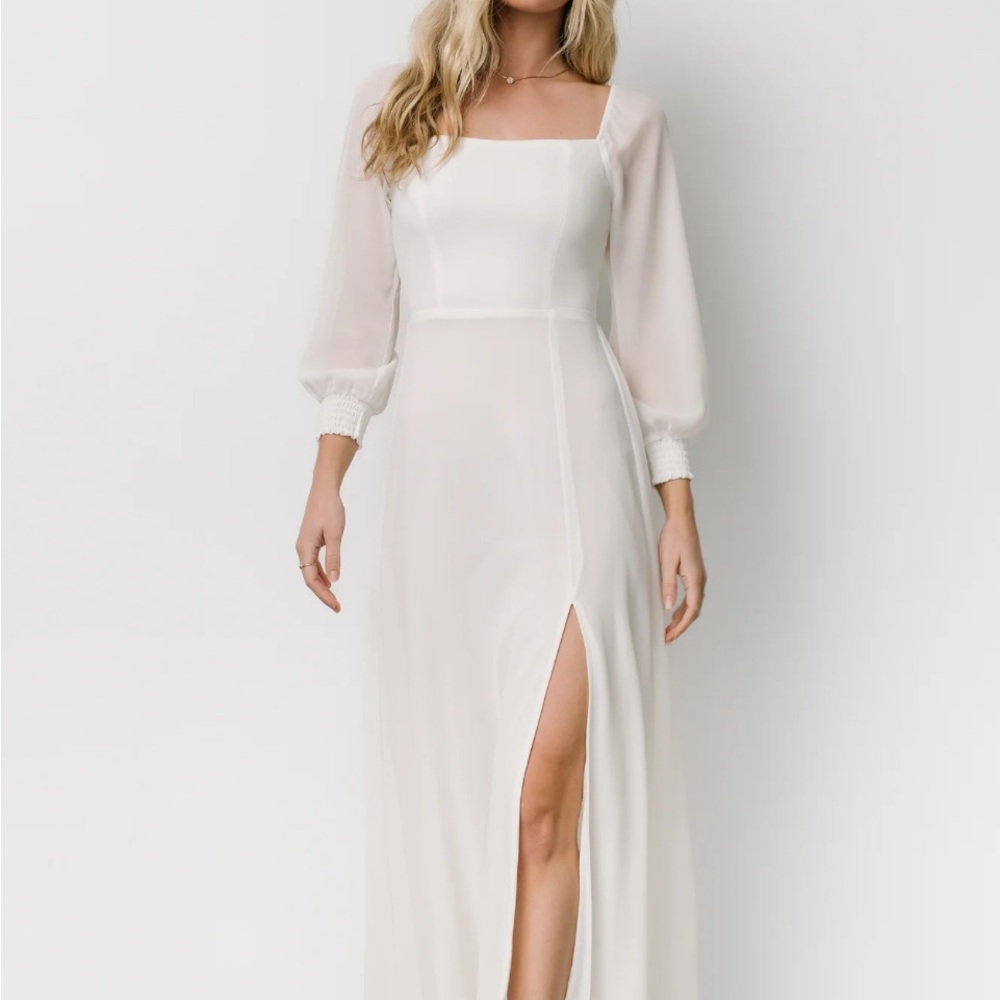Baltic Born Elegant White Long Sleeve Dress